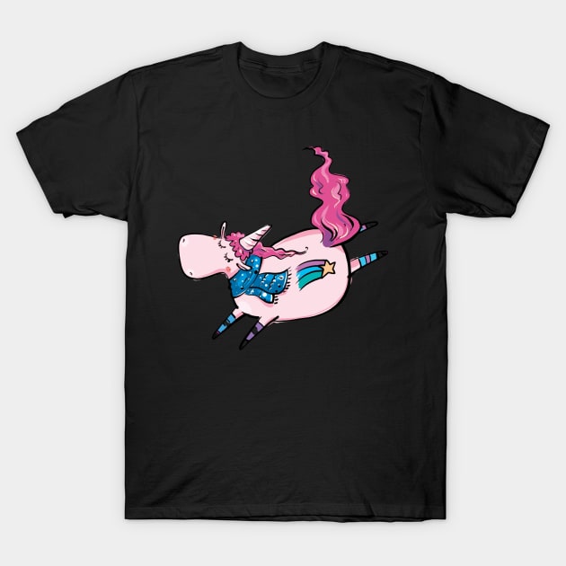 Unicorn Running T-Shirt by holidaystore